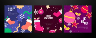 Modern Sanat Tasarımının yer aldığı Noel Kartları