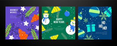 Noel Temalı Neşeli Tatil Kartları