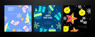 Modern Sanat Tasarımının yer aldığı Noel Kartları