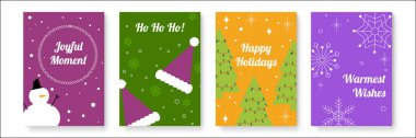 Noel Temalı Neşeli Tatil Kartları