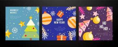 Noel Temalı Neşeli Tatil Kartları