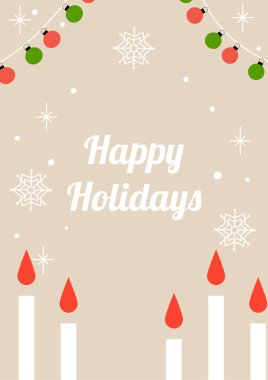 Şölen dekorlu, büyüleyici bir Noel kartı. Tatil Neşe ve Kutlamanın Özünü Yakalıyorum