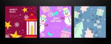 Neşeli Elementlerle Renkli Noel Kartı Tasarımı