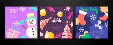 Modern Sanat Tasarımının yer aldığı Noel Kartları