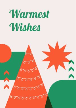 Noel Mesajlı Renkli Soyut Tasarım. Tasarım ve Yaratıcı Projelerde Mutluluk, Pozitiflik ve Kutlama İçin Mükemmel