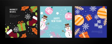 Neşeli Elementlerle Renkli Noel Kartı Tasarımı