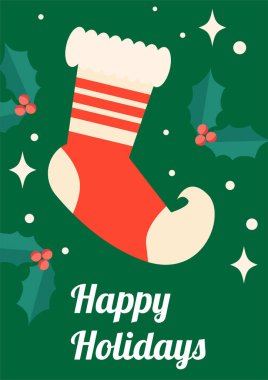 Noel tebrik kartı kutlaması. Noel 'in olduğu neşeli bir tebrik kartıyla bu sezonu kutlayalım.