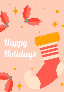 Bayram tebrik kartı Noel 'i. Neşeli bir tebrik kartı.