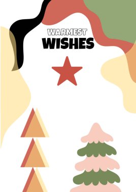 Renkli Noel Ağacı Tasarımı ve Festivalsel Tipografi Sanatı. Kutlama kartları, bayram dekorasyonu ve mevsimlik tasarımlar için mükemmel..