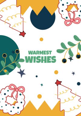 Noel Mesajlı Renkli Soyut Tasarım. Tasarım ve Yaratıcı Projelerde Mutluluk, Pozitiflik ve Kutlama İçin Mükemmel