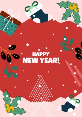 Noel Mesajlı Renkli Soyut Tasarım. Tasarım ve Yaratıcı Projelerde Mutluluk, Pozitiflik ve Kutlama İçin Mükemmel