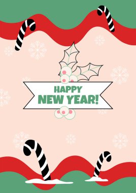 Şölen dekorlu, büyüleyici bir Noel kartı. Tatil Neşe ve Kutlamanın Özünü Yakalıyorum