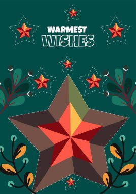 Şenlikli illüstrasyon Noel Elementli Zarif Noel tebrik kartı