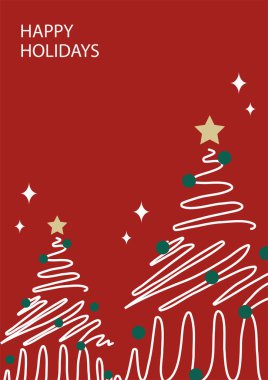 Modern Noel Tasarımlı Noel tebrik kartı