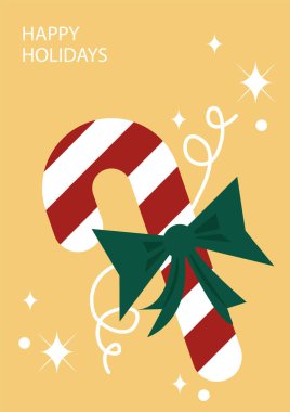 Noel Elemen Dekorasyonlu Noel Kartı