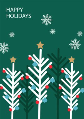 Modern Noel Tasarımlı Noel tebrik kartı