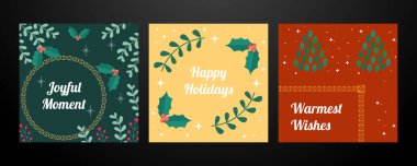 Modern Grafik Çizimleriyle Şenlikli Noel Kartı Tasarımı