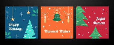 Neşeli Elementlerle Renkli Noel Kartı Tasarımı