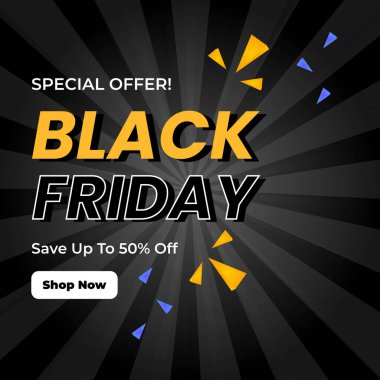 Kara Cuma Özel Önerisi% 50 indirimli. Modern Geometrik Şekiller ve Alışverişçilerin Çekici Renkleri ile Büyüleyici Tasarım