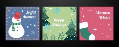 Neşeli Elementlerle Renkli Noel Kartı Tasarımı
