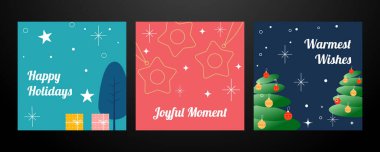 Modern Sanat Tasarımının yer aldığı Noel Kartları