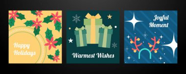 Modern Sanat Tasarımının yer aldığı Noel Kartları