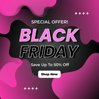 Modern Kara Cuma Satış Etkinliği Moda Tasarımı