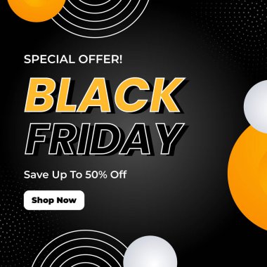 Cesur tipografi ile Kara Cuma Özel Teklifi. Pazarlama ve Tanıtım Malzemeleri için ideal