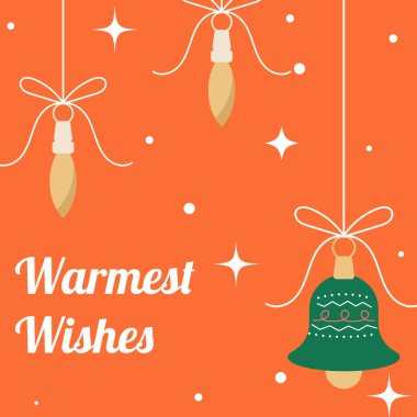 Şenlikli illüstrasyon Noel Elementli Zarif Noel tebrik kartı