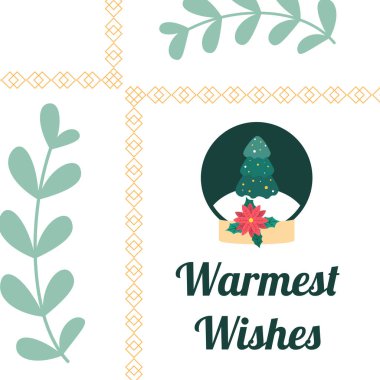 Renkli Noel Ağacı Tasarımı ve Festivalsel Tipografi Sanatı. Kutlama kartları, bayram dekorasyonu ve mevsimlik tasarımlar için mükemmel..