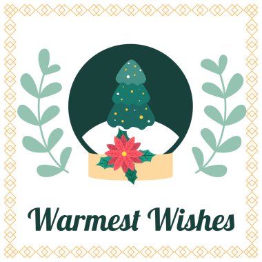 Şölen dekorlu, büyüleyici bir Noel kartı. Tatil Neşe ve Kutlamanın Özünü Yakalıyorum