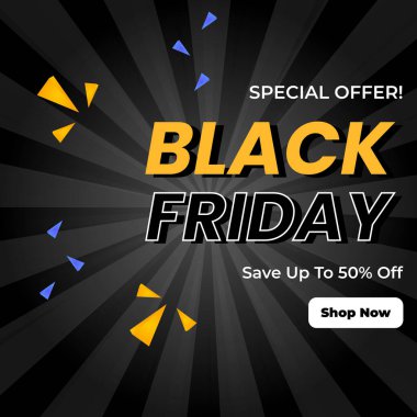 Modern Kara Cuma Satış Etkinliği Moda Tasarımı