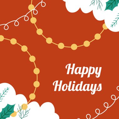 Modern Noel Tasarımlı Noel tebrik kartı