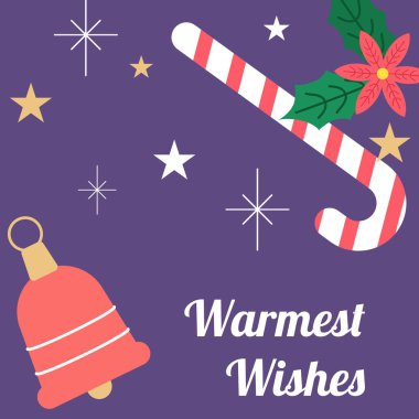 Modern Noel Tasarımlı Noel tebrik kartı