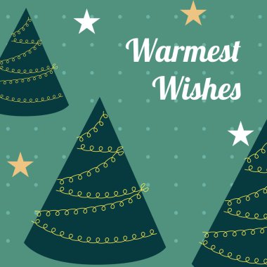 Şenlikli illüstrasyon Noel Elementli Zarif Noel tebrik kartı