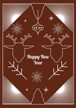 Şenlikli Chritsmas Hattı Biçimli Çelenk İllüstrasyon Tatil Sezonu