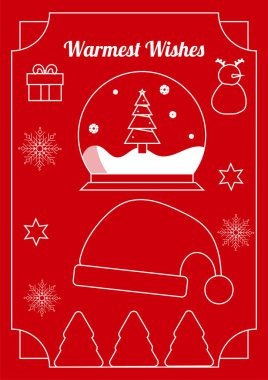 Şenlikli Chritsmas Line Style Card. Tatil Neşe ve Kutlamanın Özünü Yakalıyorum