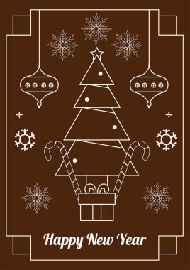 Chritsmas Hattı Tarz Kartı ile Noel Elementi Umutsuzluğu ve Tatil Dilekleri