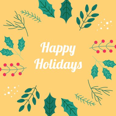 Modern Noel Tasarımlı Noel tebrik kartı