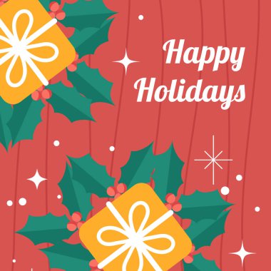 Dekoratif Noel 'in Noel Yakalayışı ve Bayram Sezonunun Kutlaması' nı sunan Şenlikli Resimler. Kutlama kartları ve dekorasyonları için ideal