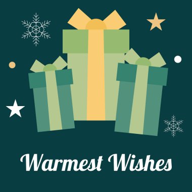 Şenlikli illüstrasyon Noel Elementli Zarif Noel tebrik kartı