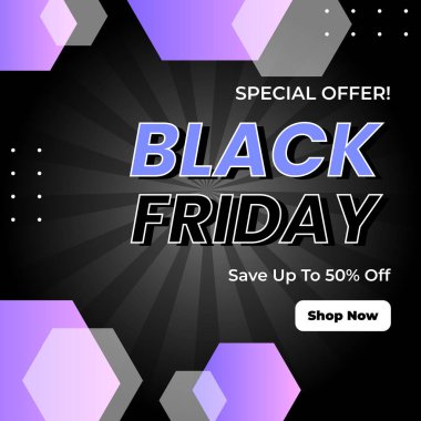 Cesur tipografi ile Kara Cuma Özel Teklifi. Pazarlama ve Tanıtım Malzemeleri için ideal