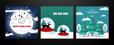 Noel Temalı Neşeli Tatil Kartları