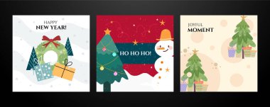 Neşeli Elementlerle Renkli Noel Kartı Tasarımı