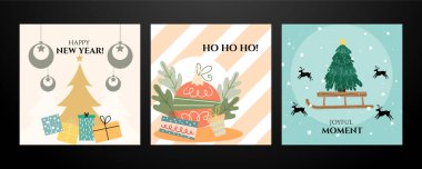 Noel Temalı Neşeli Tatil Kartları