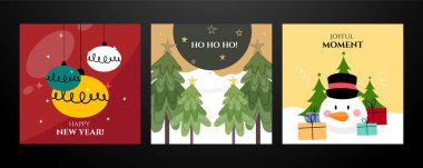 Modern Sanat Tasarımının yer aldığı Noel Kartları