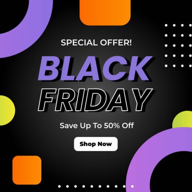 Cesur Kara Cuma Parlak Renkli Satış Duyurusu