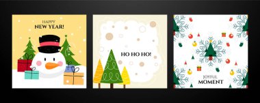 Noel süslü bayram tebrik kartları. Teşekkür ederim. Noel temalı tebrik kartı tasvirleri. Süslü. Bayram kutlamaları ve yayılan Noel sezonu için mükemmel.