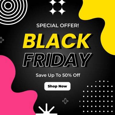 Özel Teklif Kara Cuma İndirim Tasarımı. Perakendeciler ve Pazarlamacılar için Mevsimsel İndirimleri Desteklemek için Mükemmel