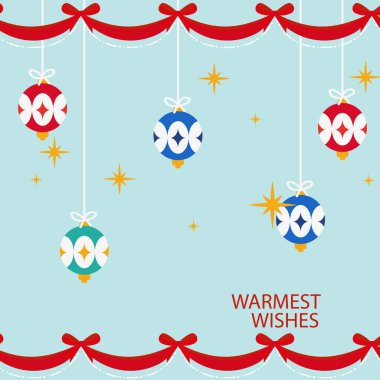 Şölen dekorlu, büyüleyici bir Noel kartı. Tatil Neşe ve Kutlamanın Özünü Yakalıyorum